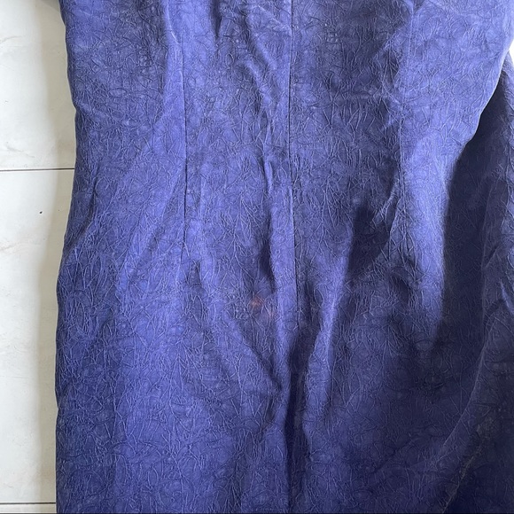 Vintage 80s St Michael from MARCS AND SPENCER 100% cupro dress! Royal blue - Picture 4 of 12